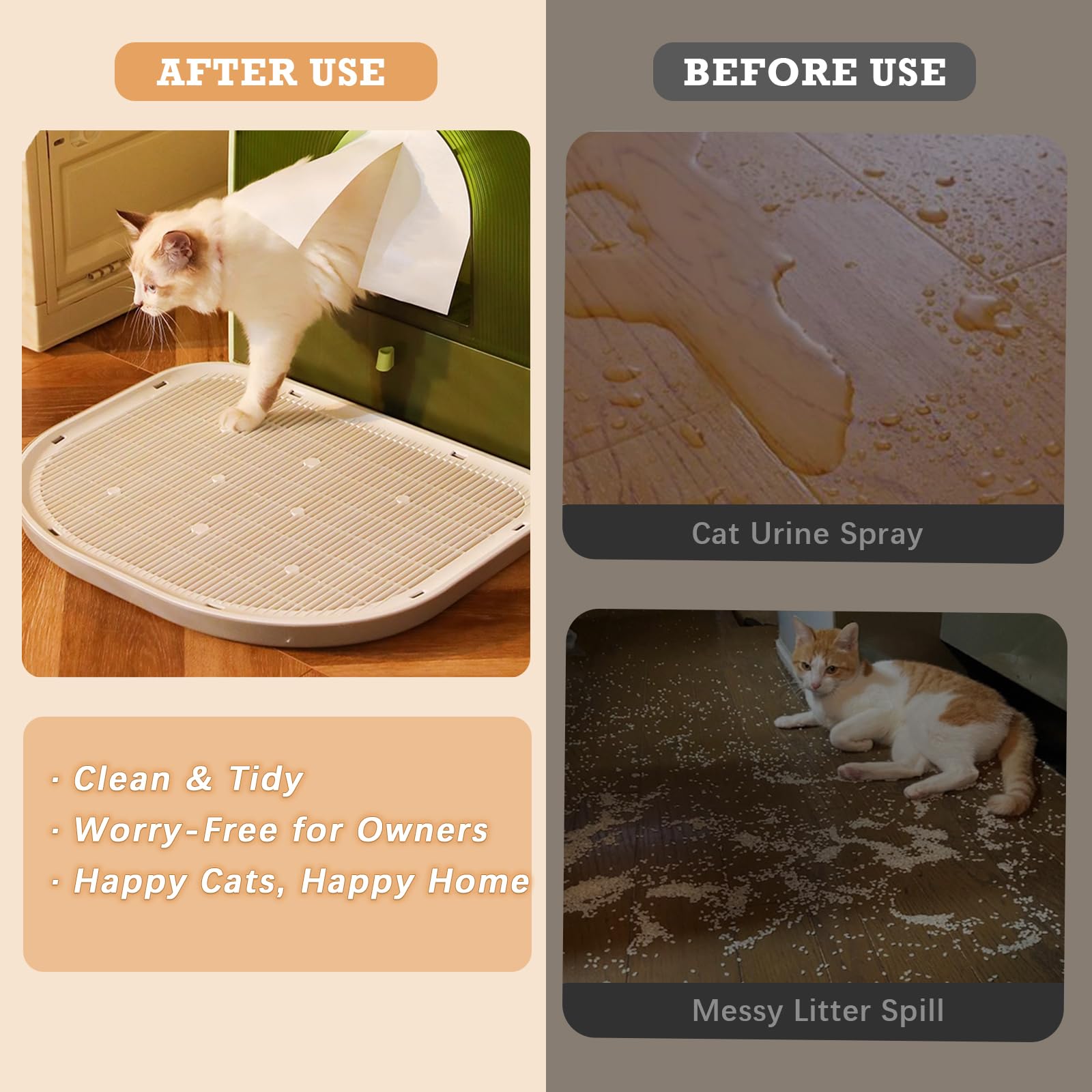 LoopTime cat litter mat waterproof protection shields floors from spills near the box.
