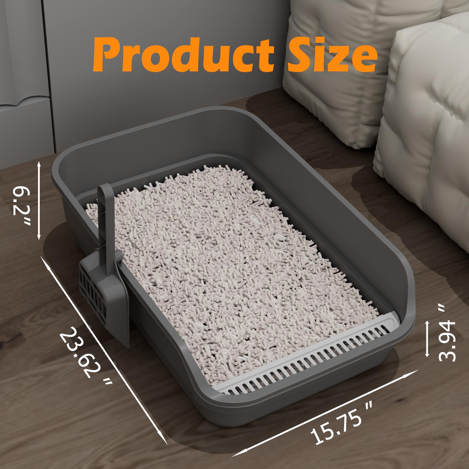 LoopTime Extea large cat litter box durable plastic for long-lasting use