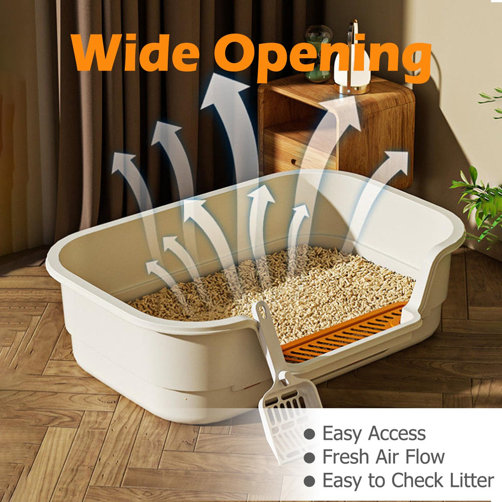 LoopTime Extea large cat litter box highlights easy-clean surfaces for quick maintenance.