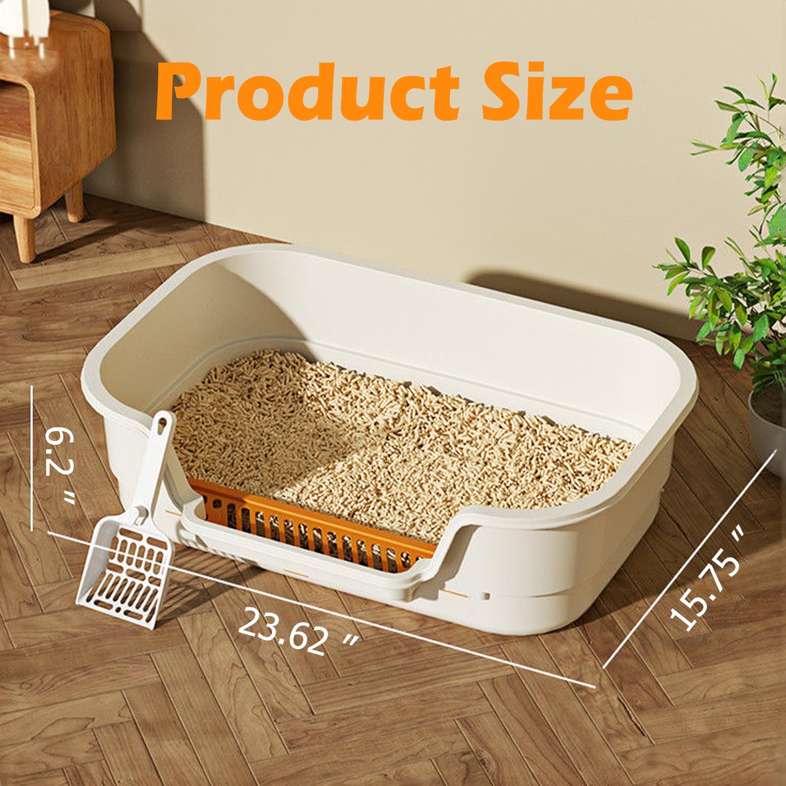 LoopTime Extea large cat litter box in green blends with modern homes and reduces mess.
