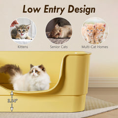 LoopTime extra large cat litter box front view highlights easy access design.