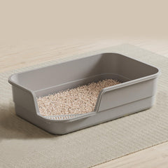 LoopTime Extra Large Cat Litter Box front view showing roomy interior for indoor cats