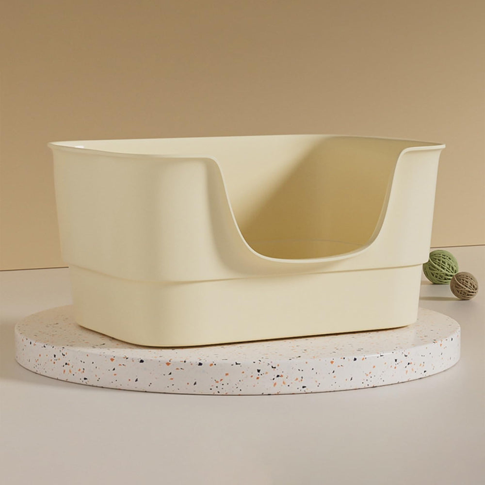 LoopTime extra large cat litter box with high sides keeps litter contained and floors clean.