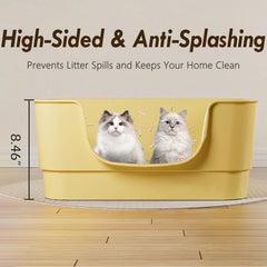 LoopTime extra large cat litter box low-entry front view eases kitten and senior cat access.
