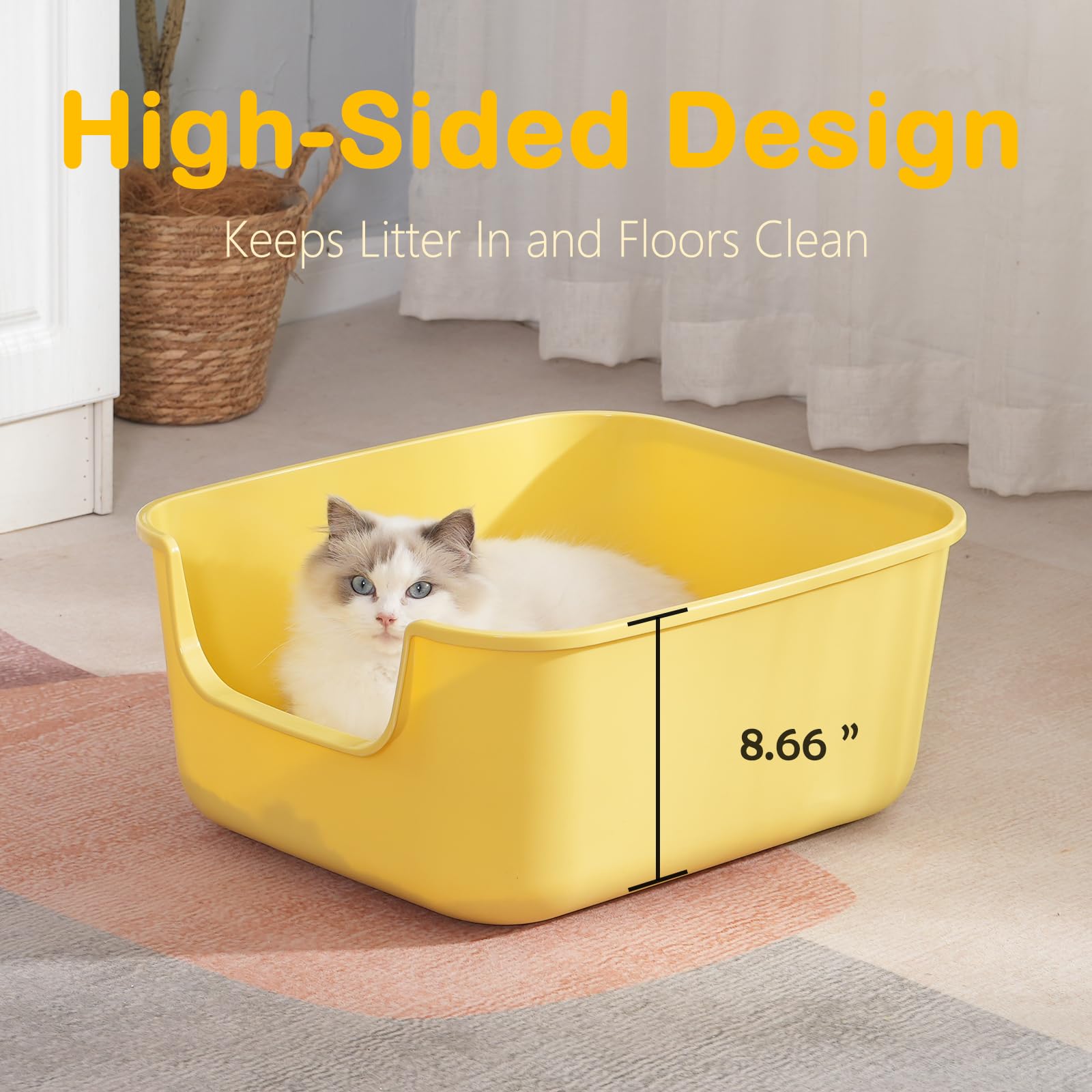 LoopTime large cat litter box interior space—spacious design reduces mess and stress