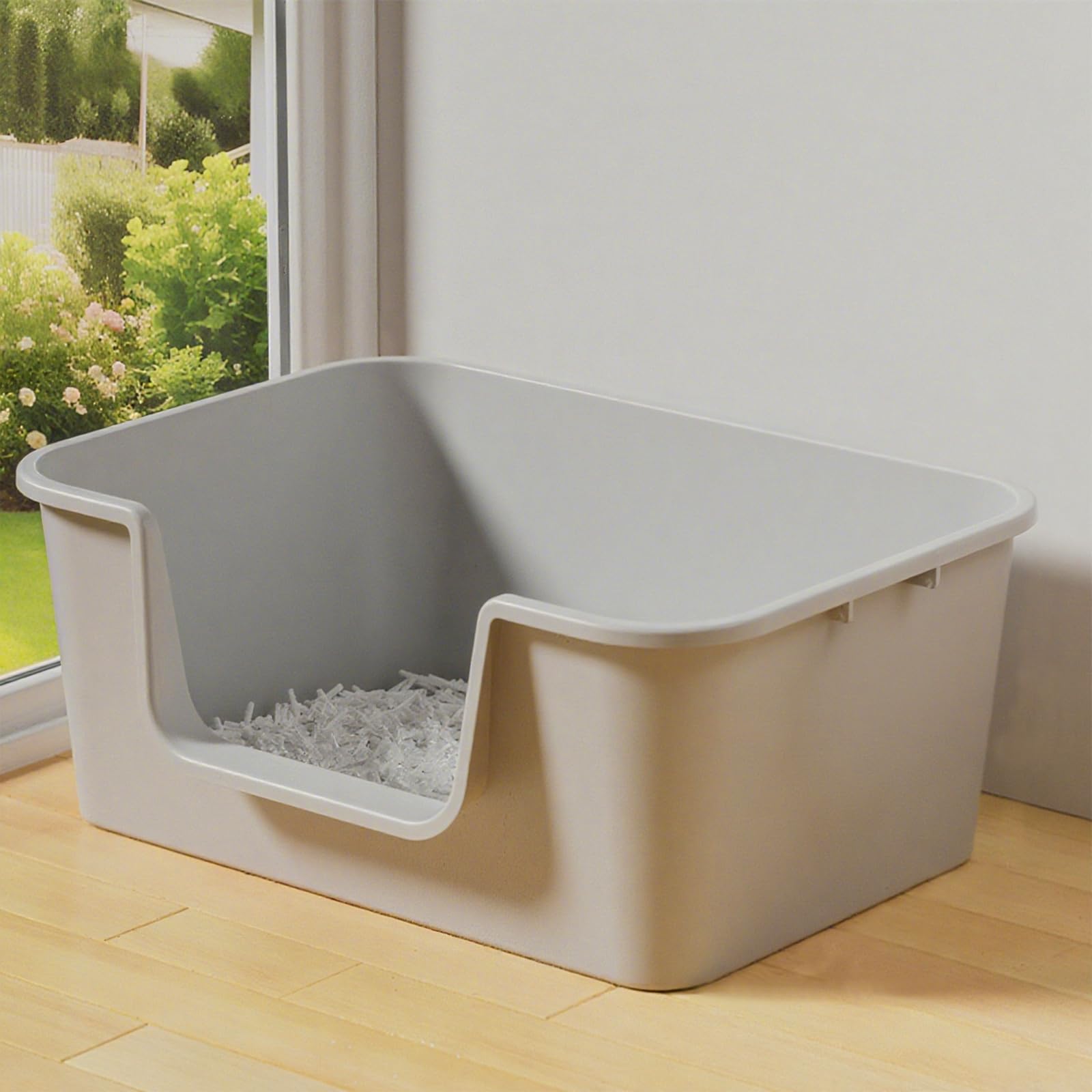 LoopTime large cat litter box with low-entry front opening for easy access