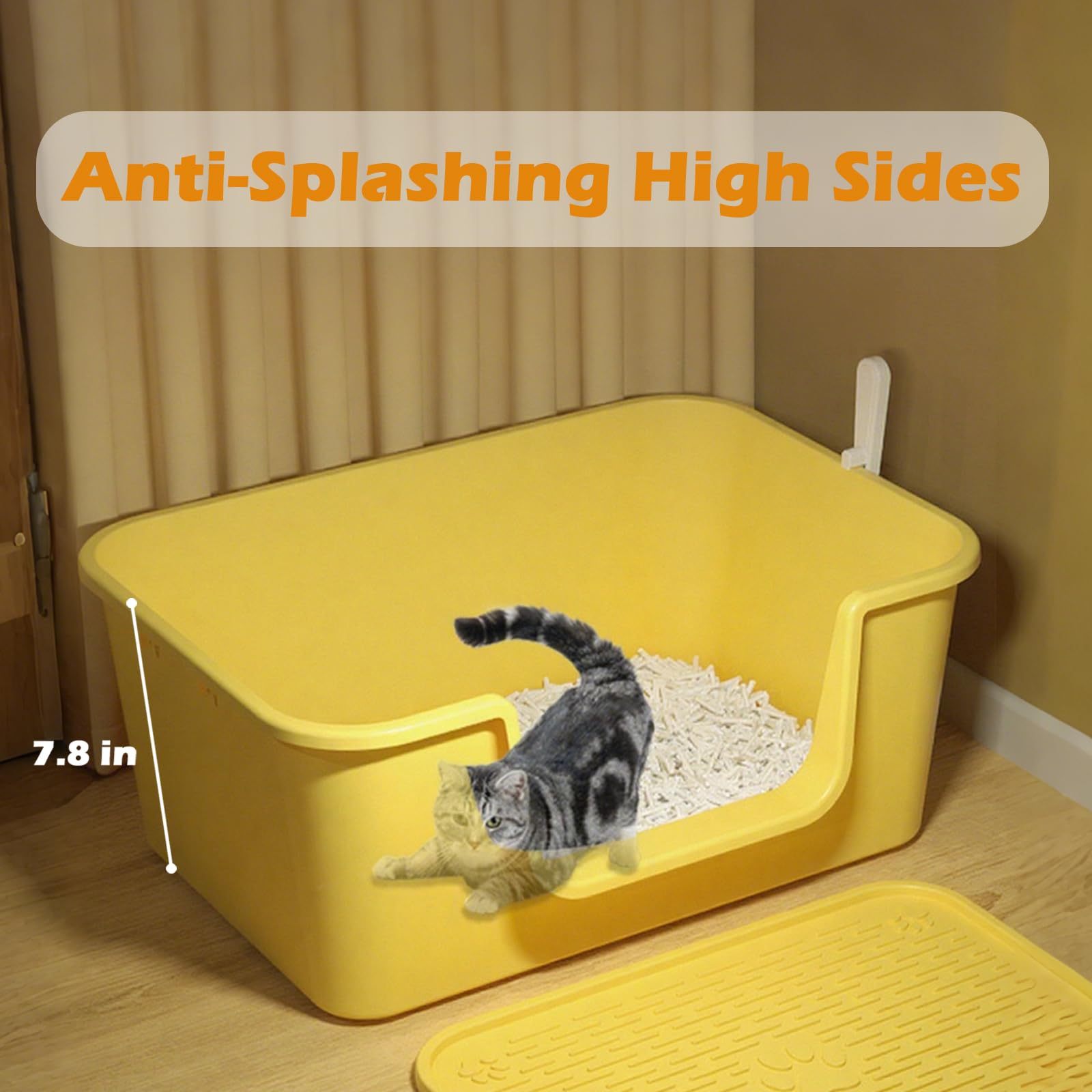 LoopTime large cat litter box spacious design offers room for big cats