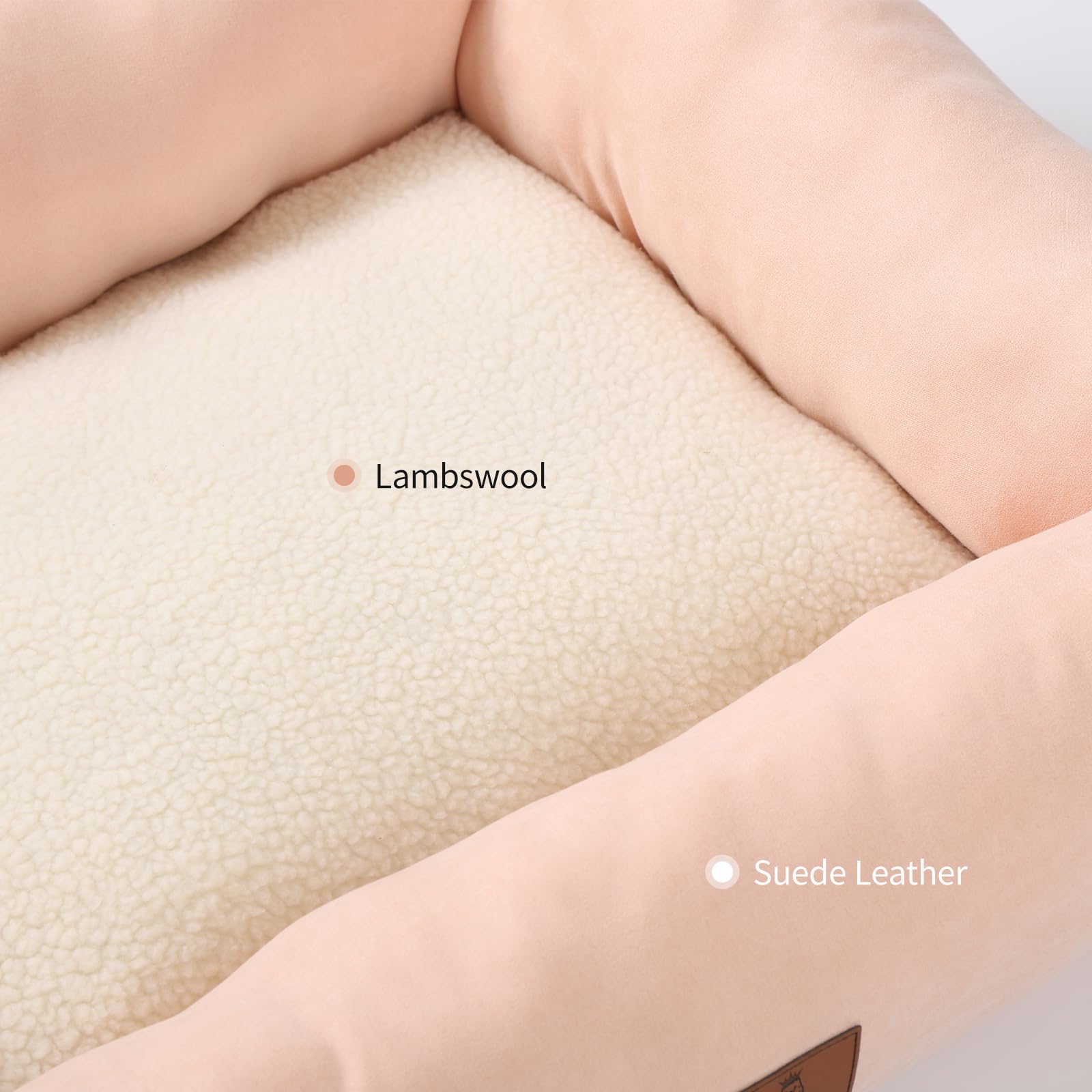 Looyn 25in dog bed machine-washable fabric for easy cleaning.
