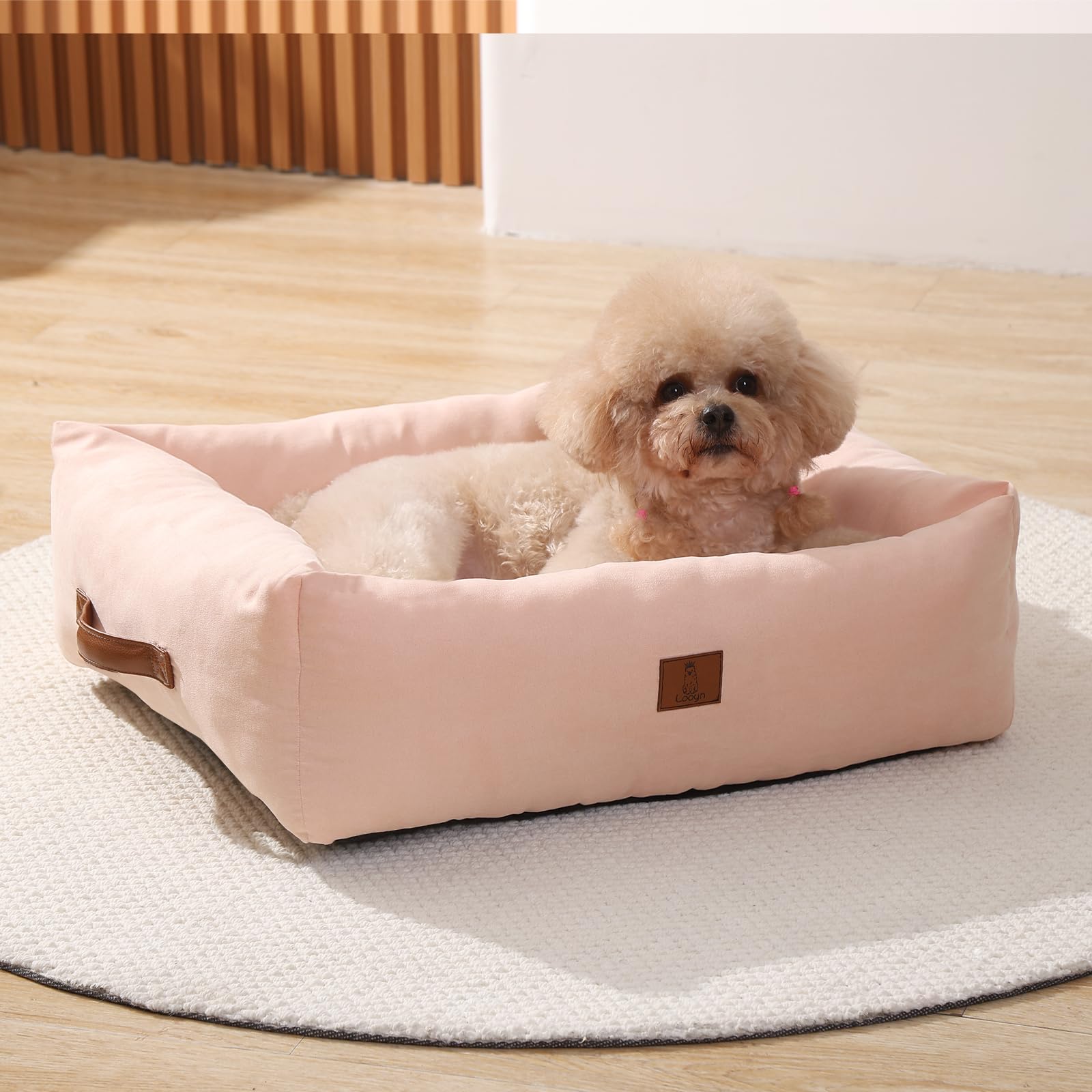 Looyn 25in dog bed non-slip bottom to stay put.