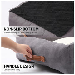 Looyn 25in dog bed non-slip bottom keeps pets steady on any surface.
