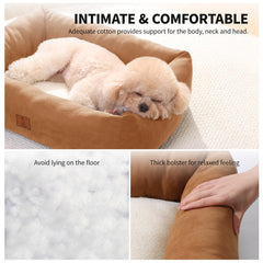 Looyn 25in dog bed soft lambswool bottom for gentle comfort