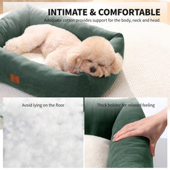 Looyn 25in dog bed suede and lambswool texture.