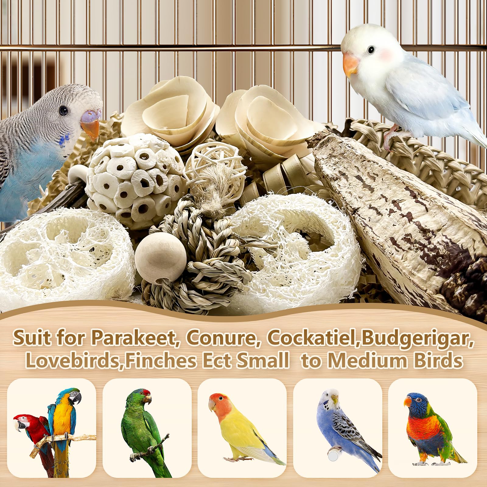 LOPERDEVE natural bird toy refill snacks presents ongoing engagement.