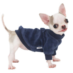 LOPHIPETS small dog sweatshirt front view in navy XX-Small offers cozy, lightweight warmth