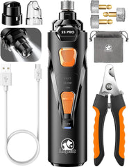 LOPSIC dog nail grinder with 2 LED lights for precise at home trimming