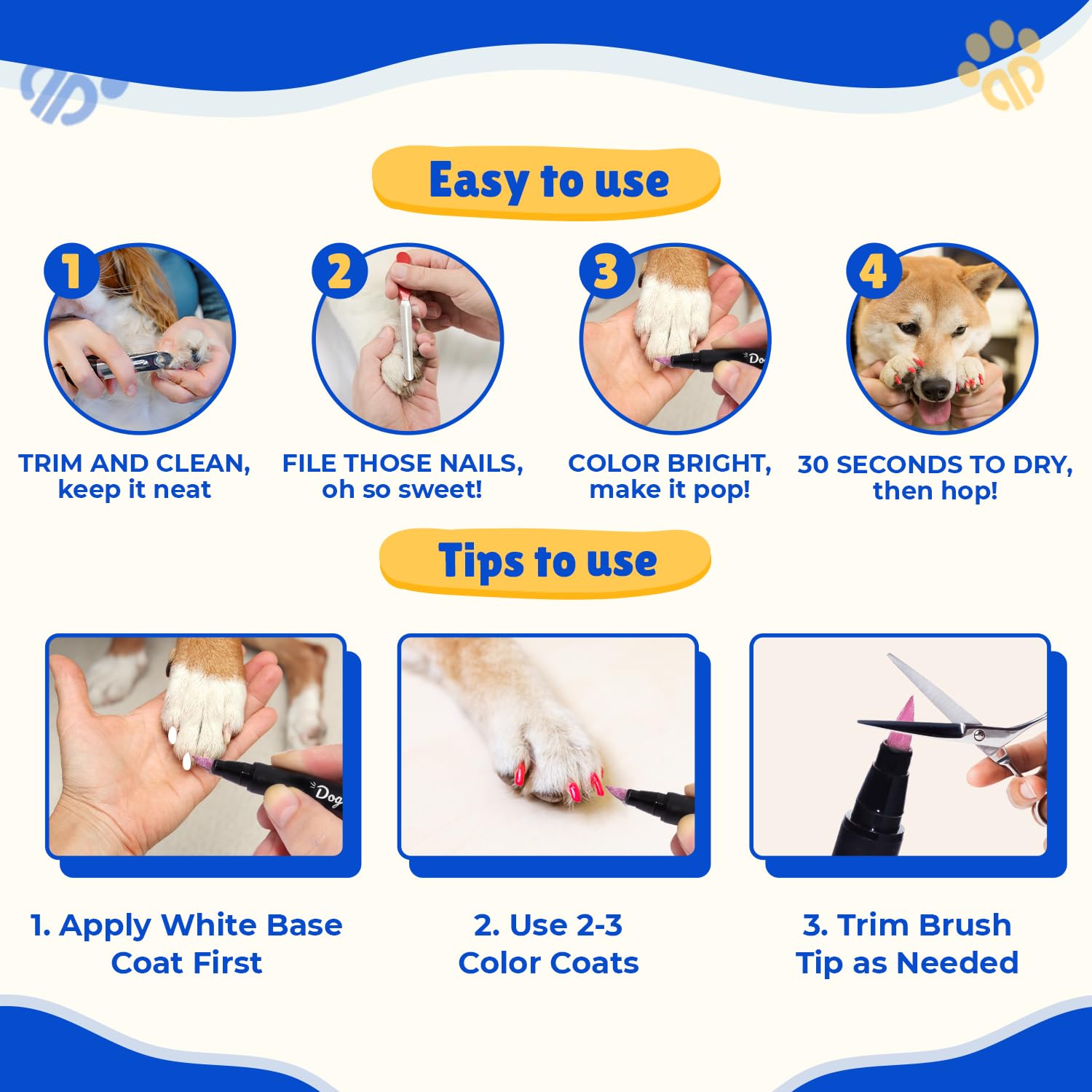 loqpol easy-apply pet brush-tip—precise color in every nail bed.