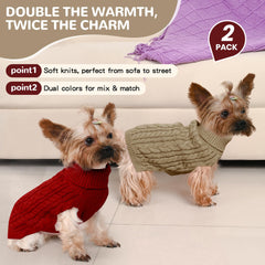 Lorehelina dog sweater brown pullover side view highlighting reinforced stitching