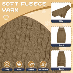Lorehelina knit-detail-brown shows textured cable knit for warmth