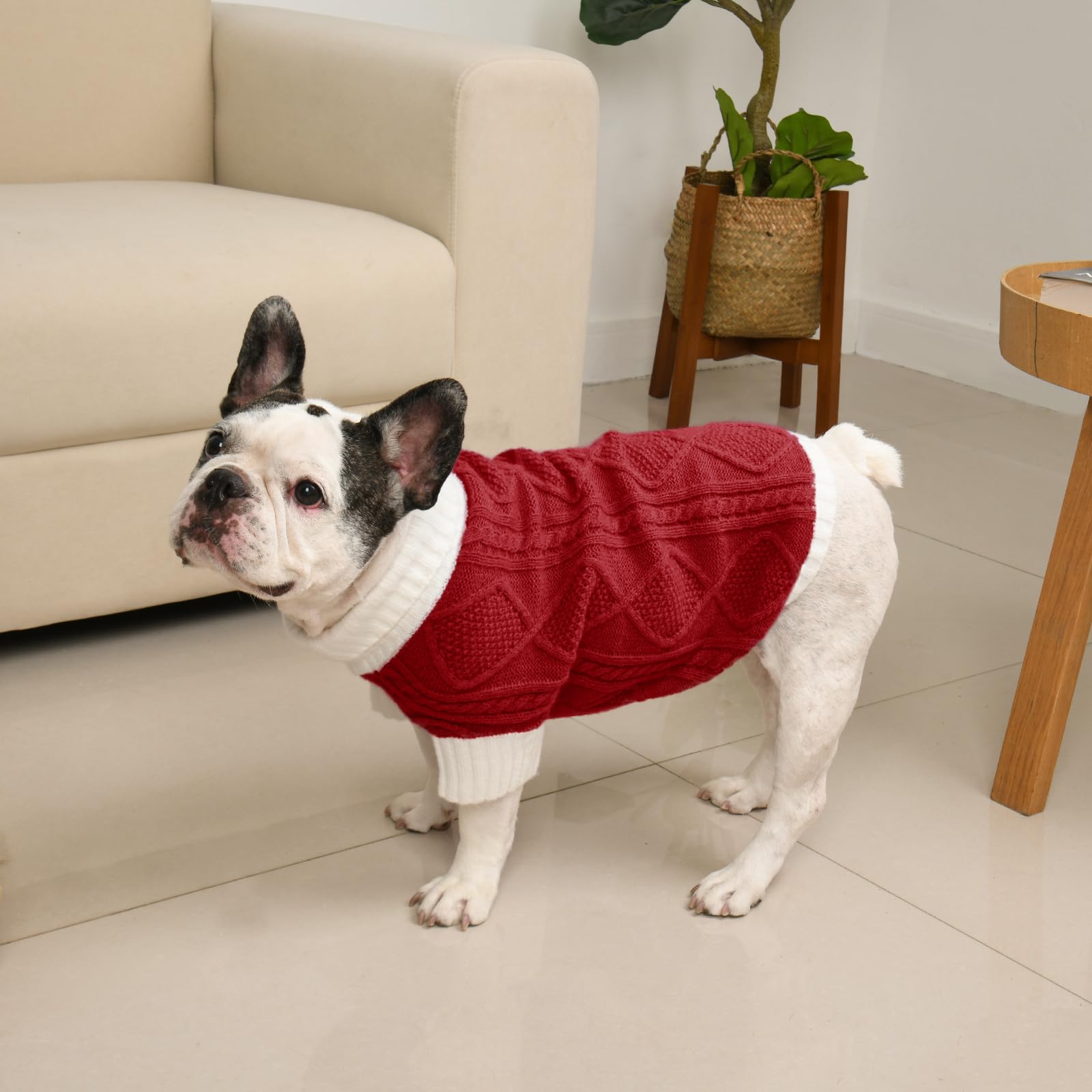 Lorehelina machine-washable red knit with strong seams