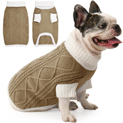 Lorehelina dog sweater medium argyle front view shows cozy warmth for daily walks