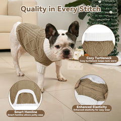 Lorehelina dog sweater medium turtleneck side view ideal for stylish outdoor wear