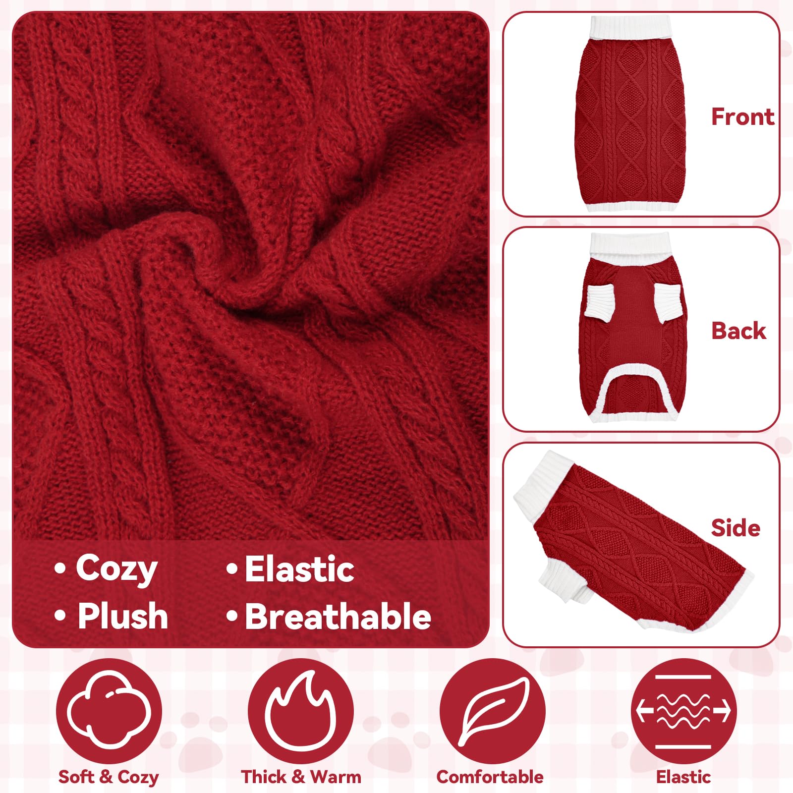 Lorehelina red turtleneck half-sleeve design is easy to wear and secure
