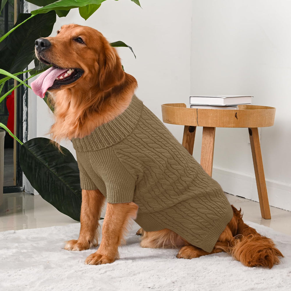 Lorehelina dog sweater stretch closeup demonstrates resilient, shrinking-resistant knit.