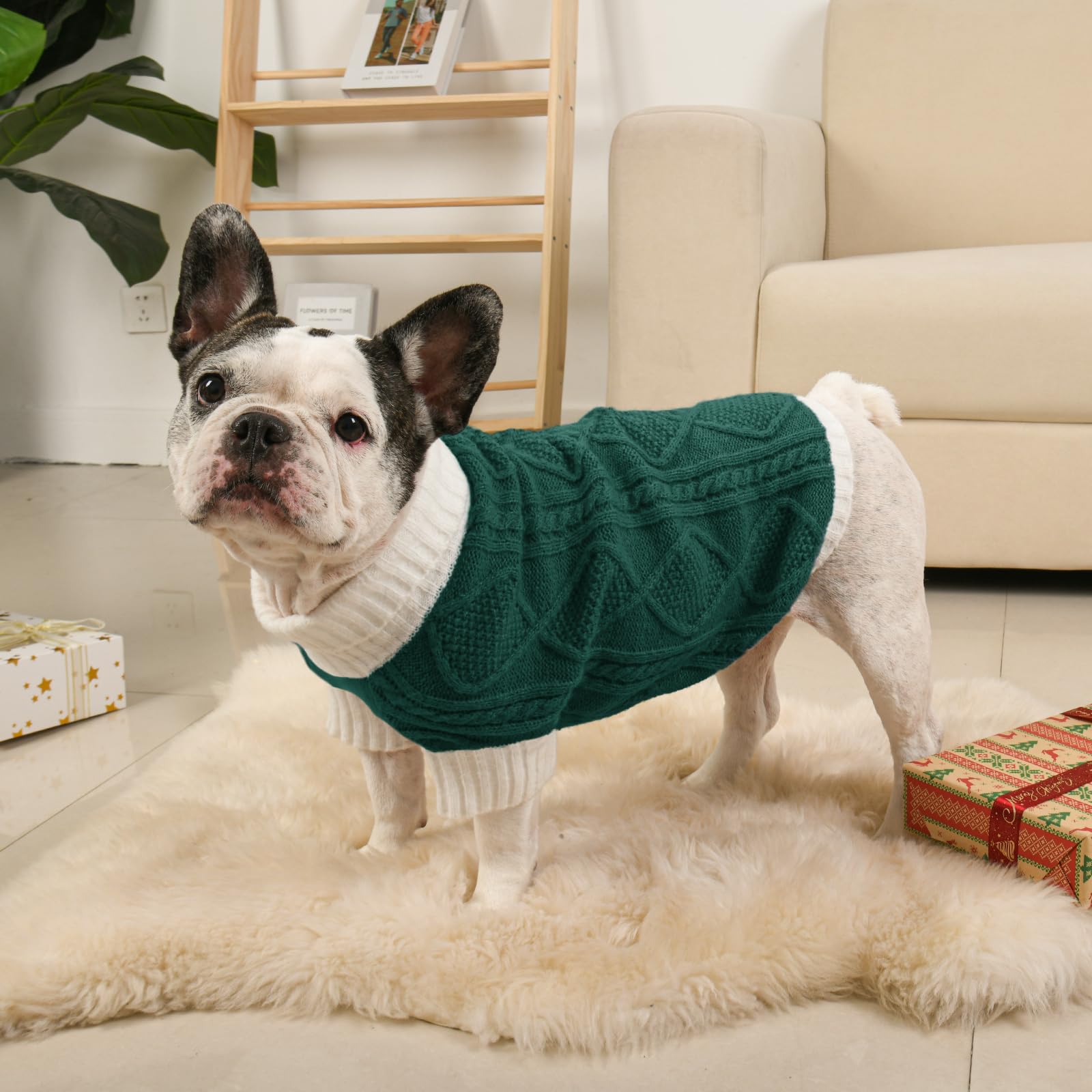 Lorehelina stretchy-knit green sweater enables easy wear and secure fit