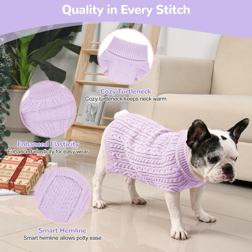 Lorehelina winter turtleneck silhouette on dog, keeps chest warm during chilly walks.