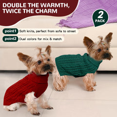 Lorehelina two-pack dog sweaters side view shows comfortable stretch fit