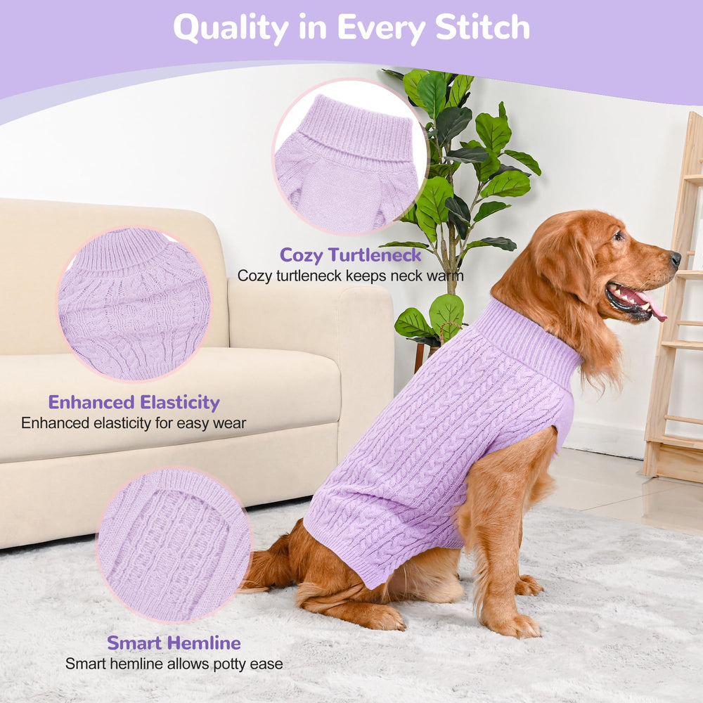 Lorehelina dog sweaters XL purple model wear show-ready style for festive photo sessions.