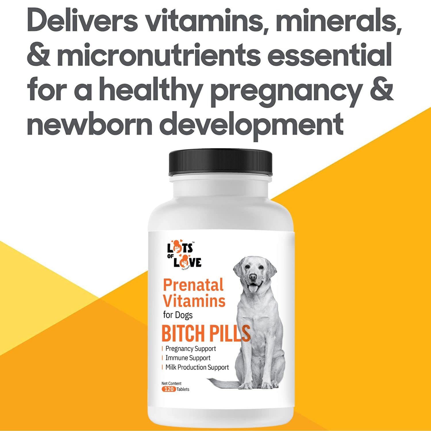 Lots of Love Bitch Pills bottle label showing key nutrients.