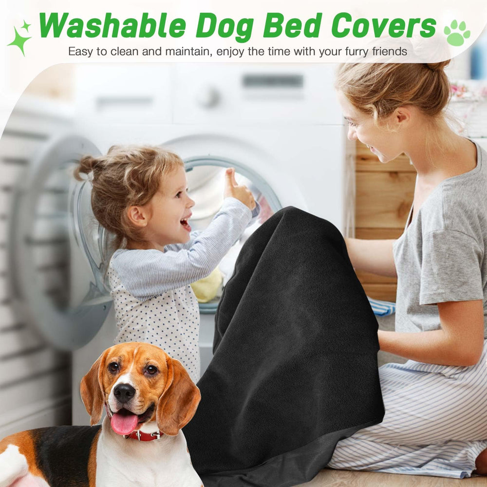 LotuFlor dog bed cover on bed demonstrates secure fit