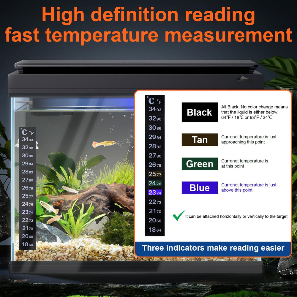 lounginglife aquarium temperature stickers help monitor environment during routine cleanups