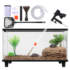 lounginglife fish tank cleaner kit main view shows complete setup for easy tank maintenance