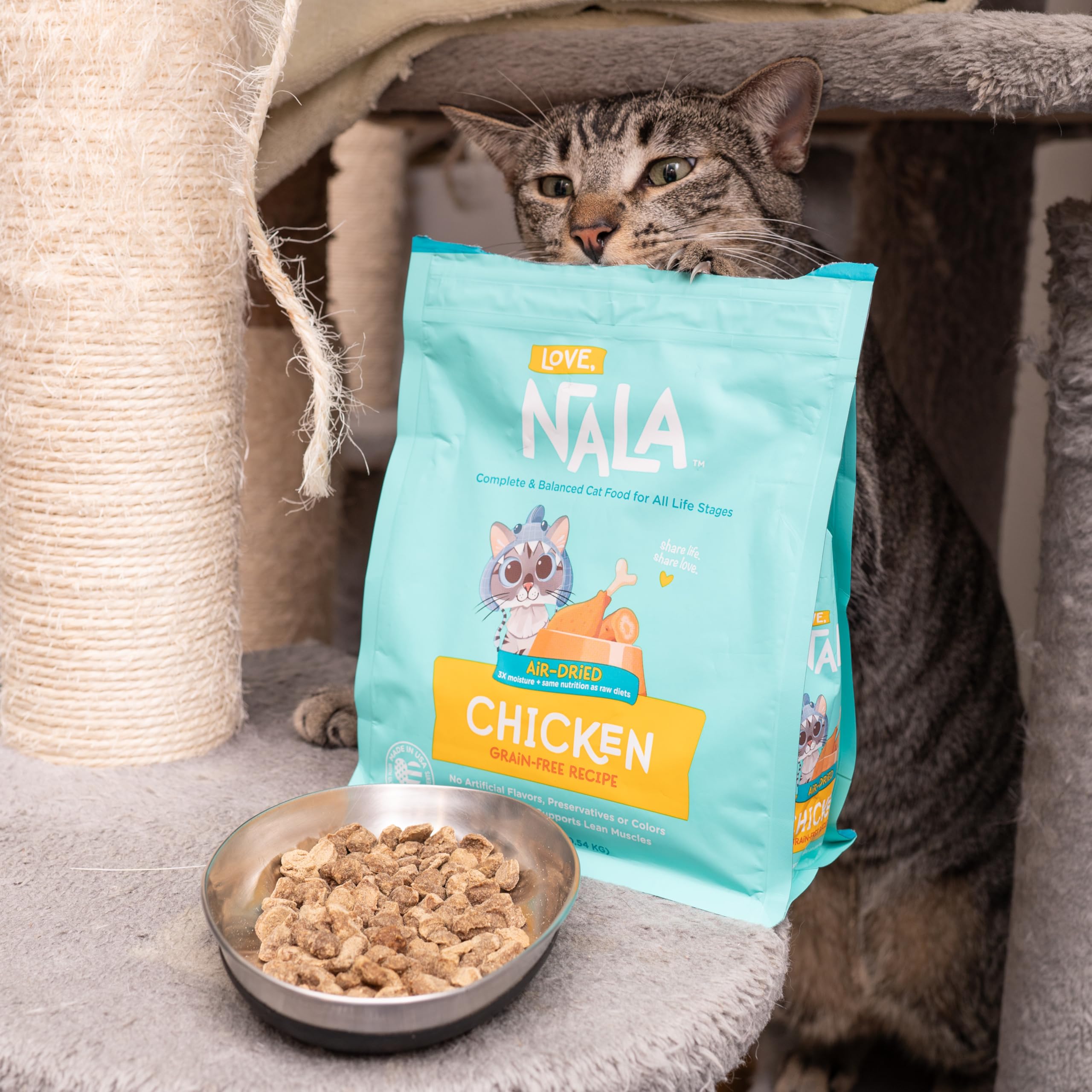 LOVE, NALA complete and balanced for all life stages supports daily feline nutrition