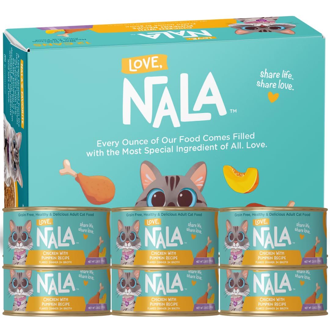 LOVE, NALA flaked chicken pumpkin-broth in bowl promotes hydration and appealing texture