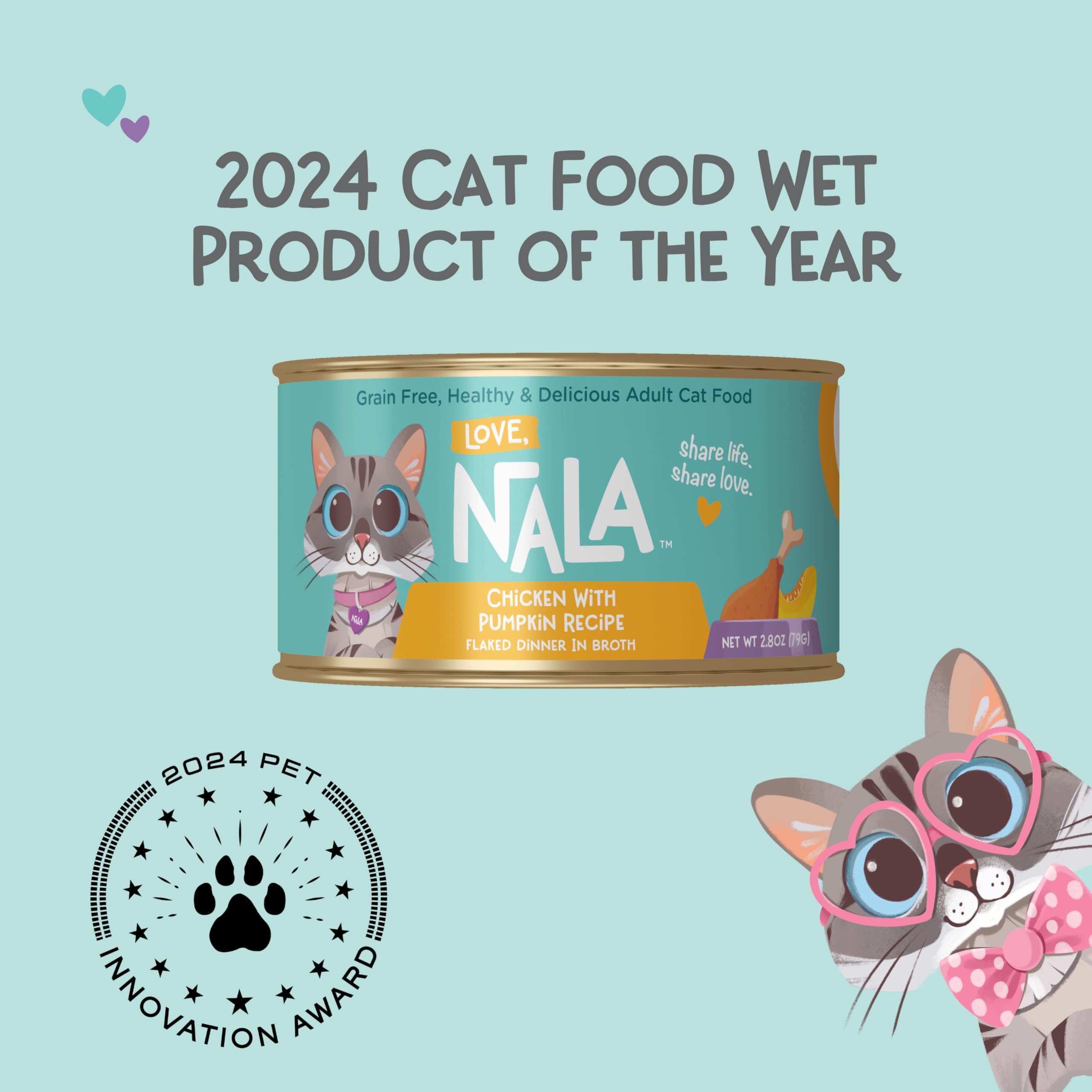 LOVE, NALA premium-protein image emphasizes lean protein as main ingredient.
