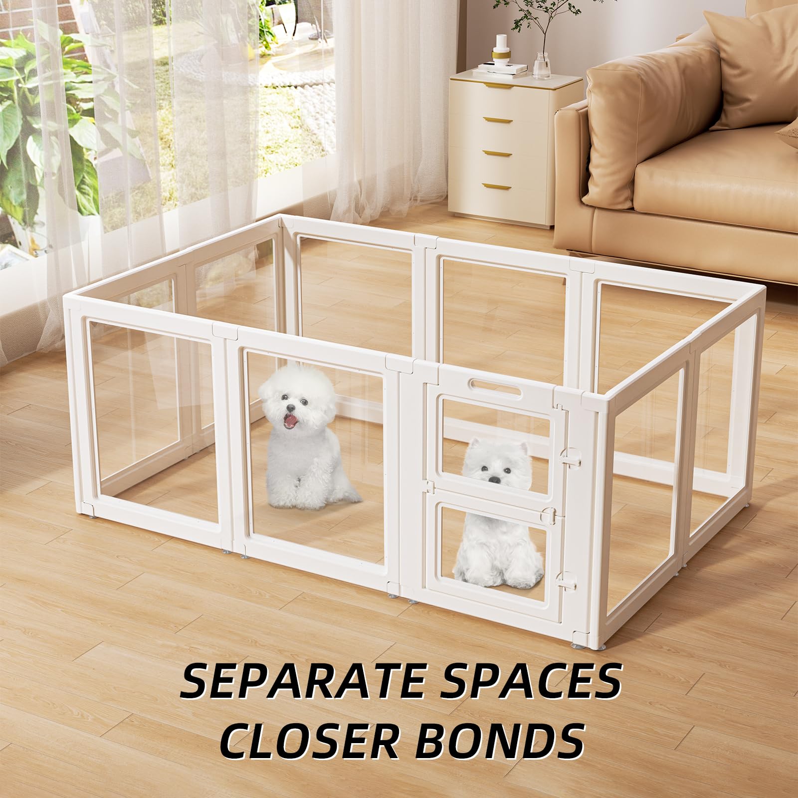 LoveTail transparent pet pen top-door design enabling safe access for small pets.