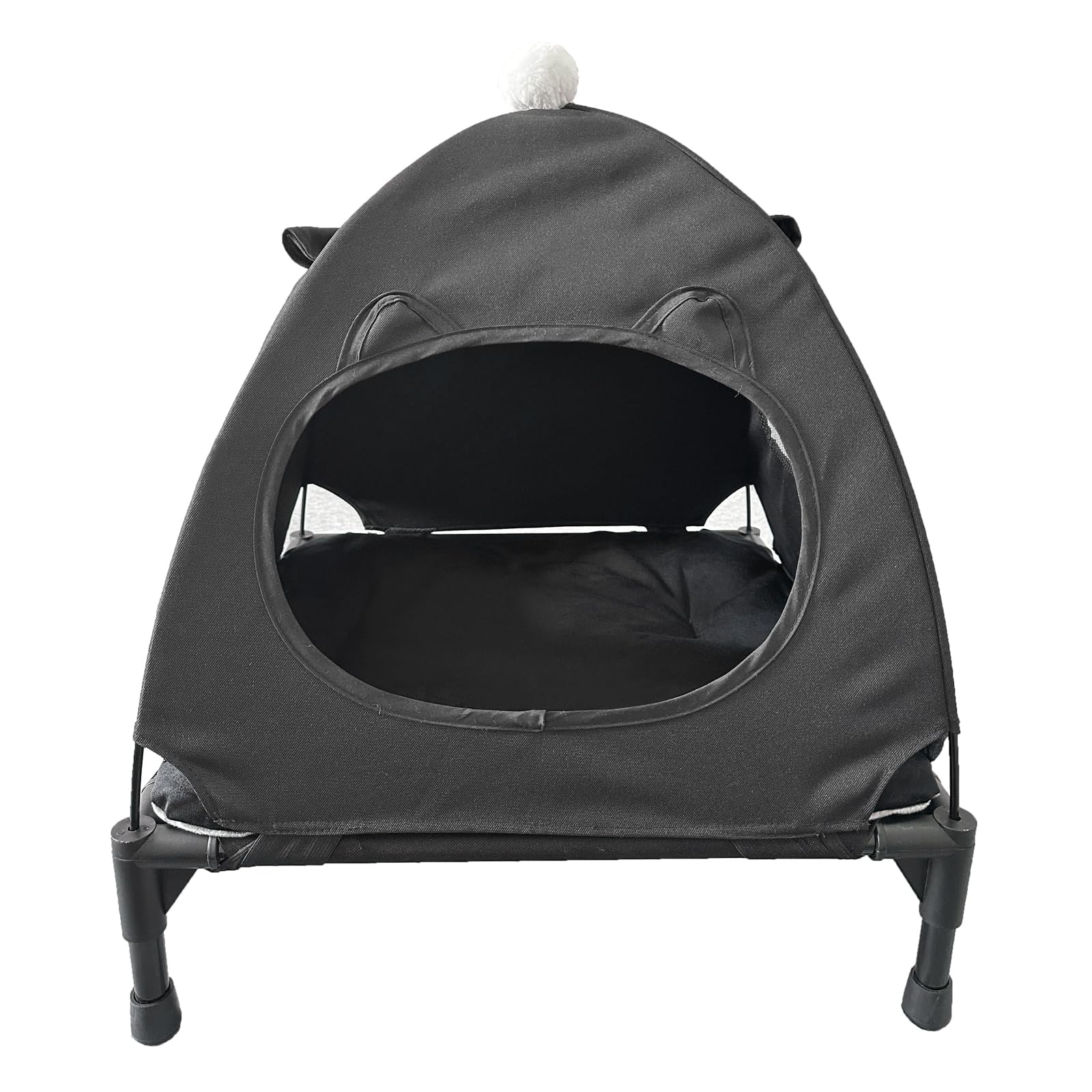 Love&go bed-canopy setup shows windproof shading for pets ready for outdoor relaxation.