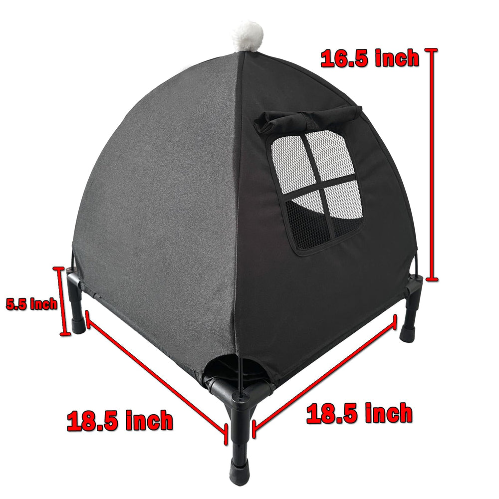 Love&go elevated-cot close-up reveals breathable fabric and wear-resistant surface.