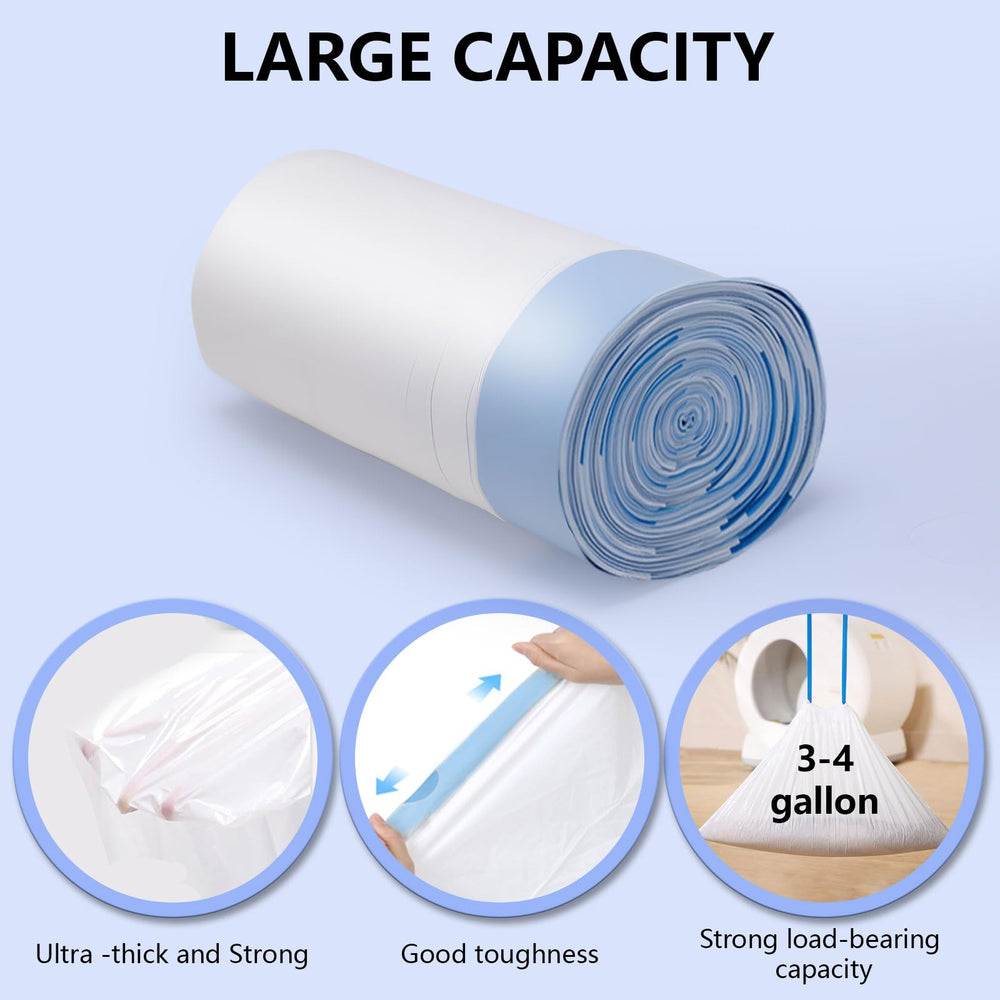 Loveishere drawstring closure liner secures waste and minimizes odors