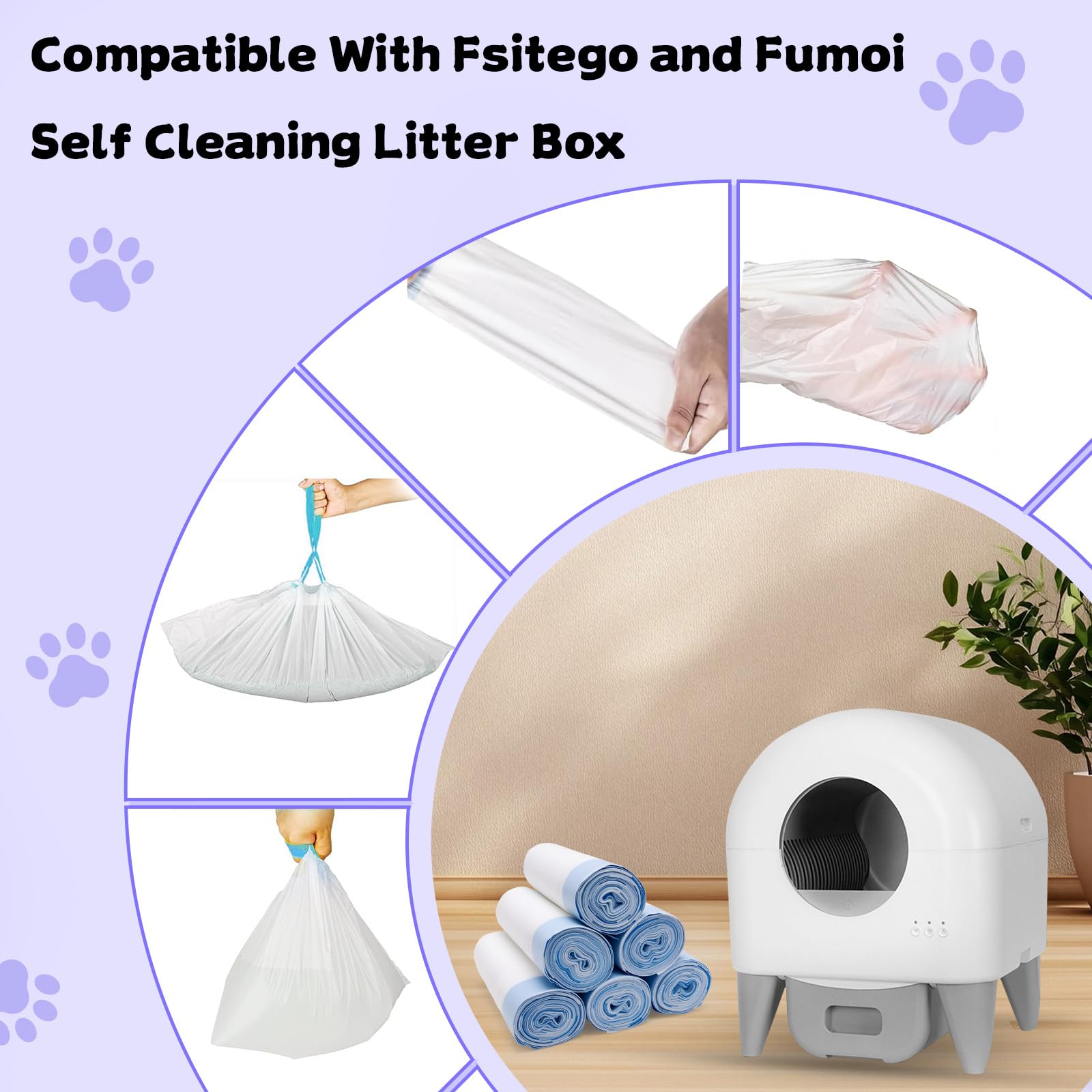 Loveishere drawstring closure liners enabling quick, clean disposal and odor containment