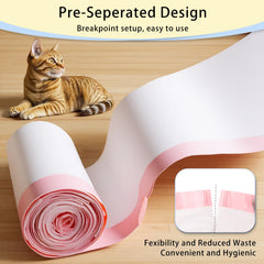 Loveishere drawstring seal action demonstrates quick, mess-free waste disposal.