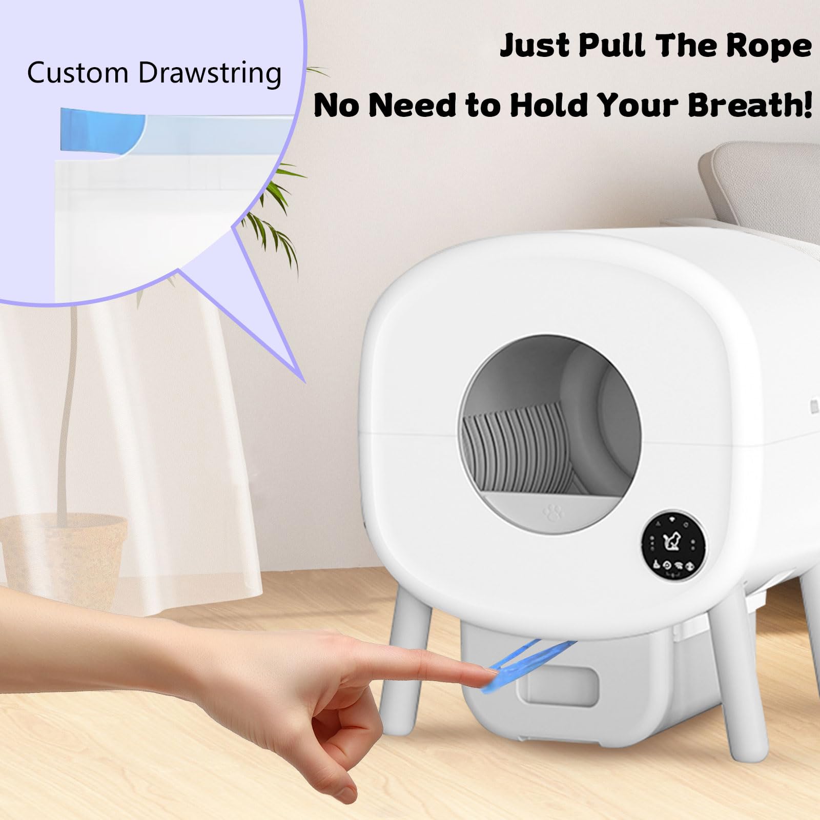 Loveishere odor-control drawstring liners help keep the litter area smelling fresh