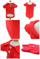Lovelonglong Basic Dog Polo red XL back view for easy wear.