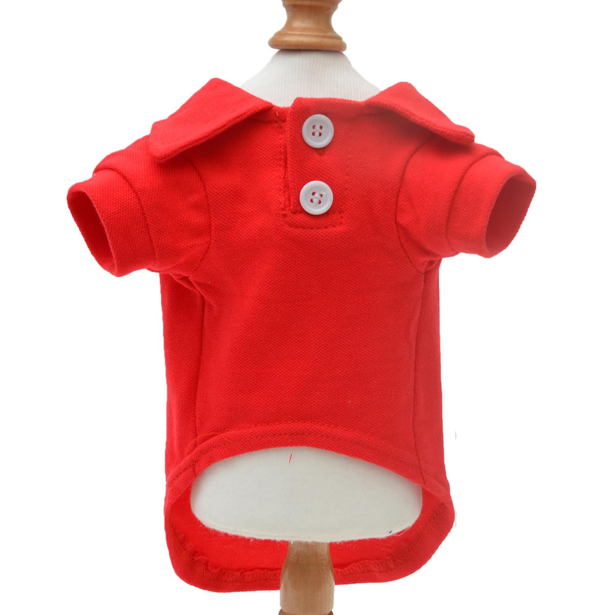 Lovelonglong Basic Dog Polo red XL front view highlights breathable cotton for comfy wear.