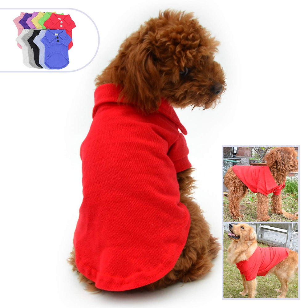 Lovelonglong Basic Dog Polo red XL worn by a content pup for everyday adventures.