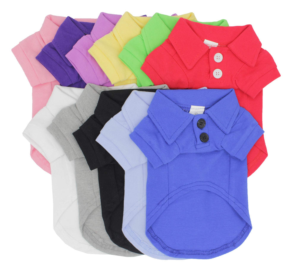 Lovelonglong basic dog polo shirt ribbed cuffs detail for snug fit.