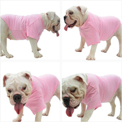 Lovelonglong Bulldog Clothes T-Shirt size B-S illustrates fit for small bulldogs